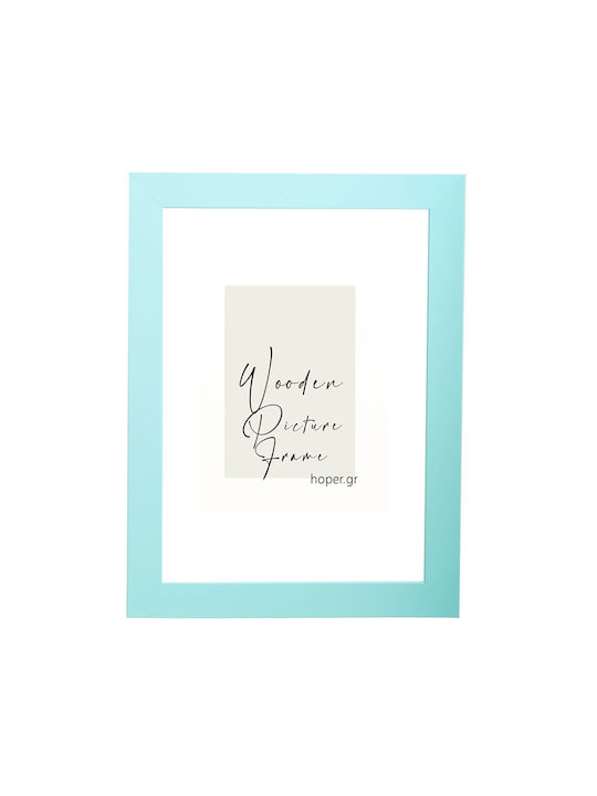 Wooden Wall Mirror 60x80 Light Blue Pastel Shade K228/98