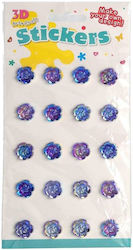 Blue Rainbow Flower Stickers 1.35cm