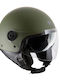 Tucano Urbano El' Mettin Airborne Green Mat Κράνος Μηχανής Jet ECE 22.06 1100gr με Sunvisor