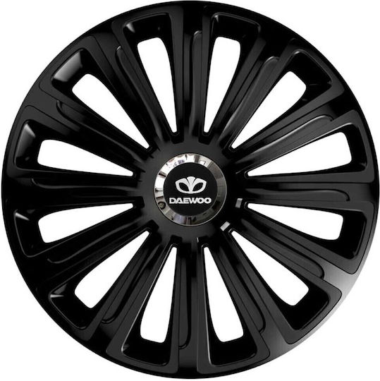 Versaco Car Hubcap Set with Daewoo Emblem 14" 4pcs Black