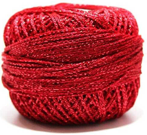 Strickgarn Metallisiert Anchor Col 318 Rote 25gr 100m