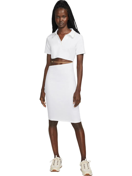 Jacquemus Nrg Drifit Eu Kleid Sommer Midi Weiß