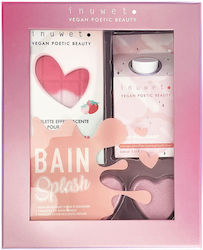 Splash Bath Gift Set Bath Foam Tablet Effervescent Hearts Strawberry Inuwet 4 Pcs