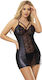 Subblime 957520 Leather Dress Floral Lace Black