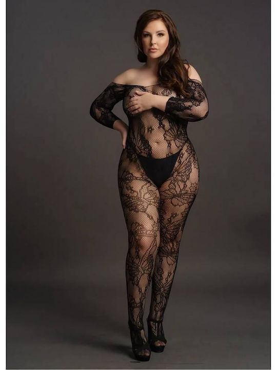Desire Lace Bodystocking Offener Schritt Plusgröße