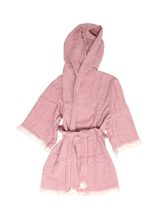 Anna Riska Μπουρνούζι με Κουκούλα Blush Pink