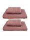 RoNeX Bath Towel Set 3pcs Pink Weight 500gr/m²