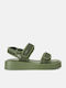 Women's Flat Sandals in Green Color