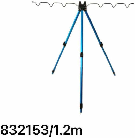 Fishing Rod Support Holder 6 Positions Metallic 1.2m 832153