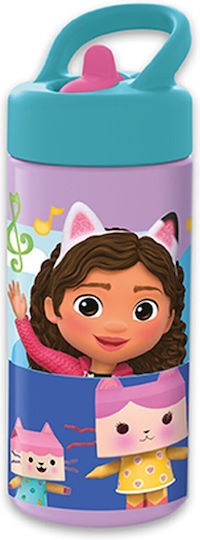 Gabby's Dollhouse Kids Water Bottle Plastic Pink 410ml