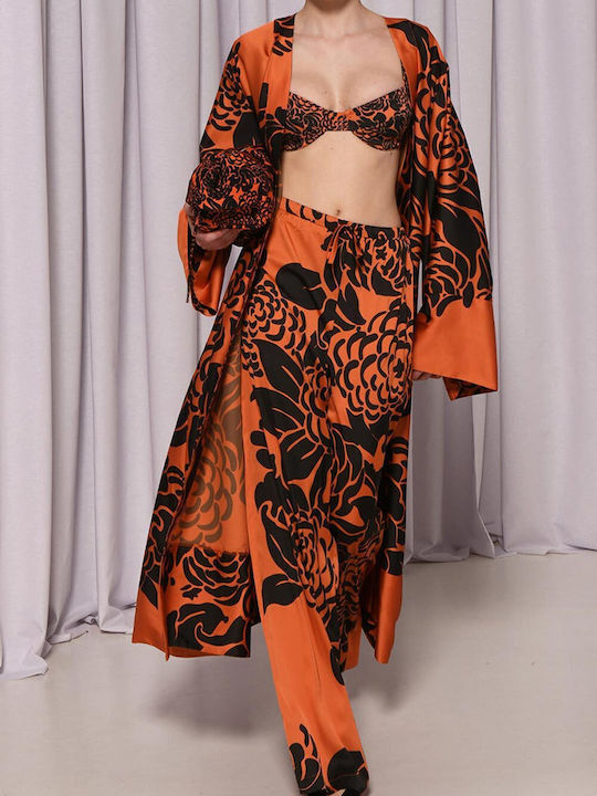 Trilogy Clothing Γυναικείο Υφασμάτινο Παντελόνι Πορτοκαλί