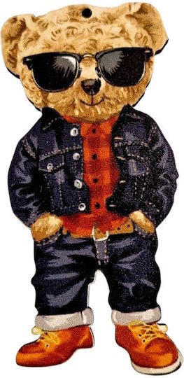Ξύλινη Φιγούρα Teddy Bear Γυαλιά Ηλίου 8cm