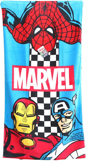 Marvel Comics Cotton Kids' Beach Towel 70x140cm Ye18235 Light Blue 70x140cm
