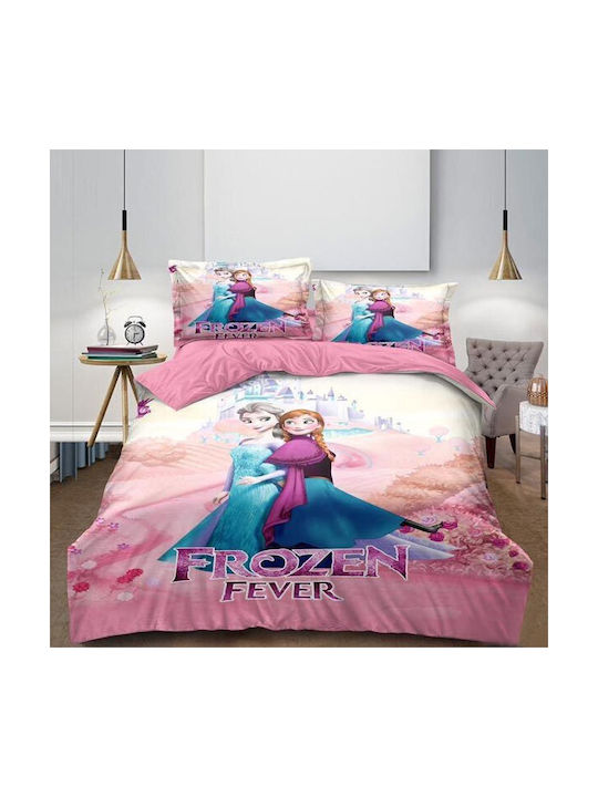 SpitiBazaar Sheet Set Single with Elastic Band from Cotton & Polyester White 160x220cm