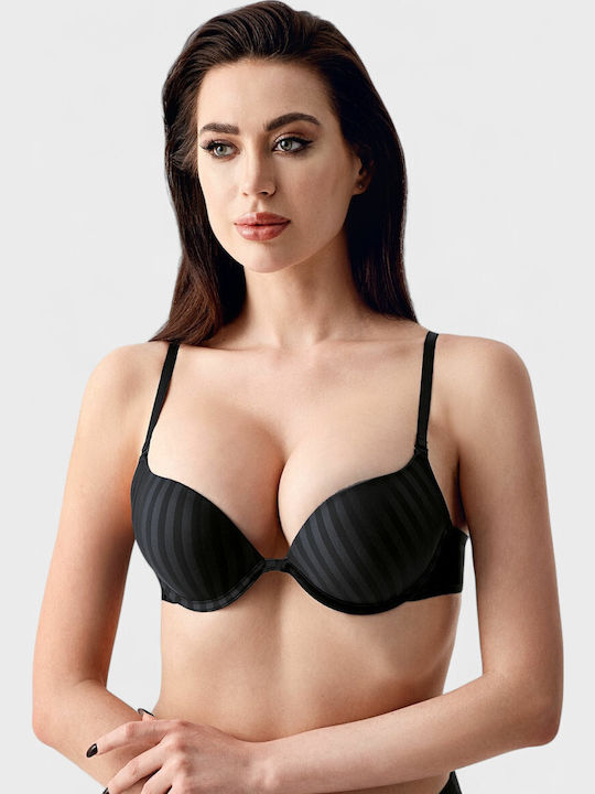 Plunge Push Up Plunge Bra Black
