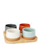 Marva Ceramic Dessert Divided Serving Tray with 4 Slots Multicolour Ø22cm