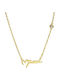 Ios Necklace with design Heart from Gold Plated Silver with Zircon