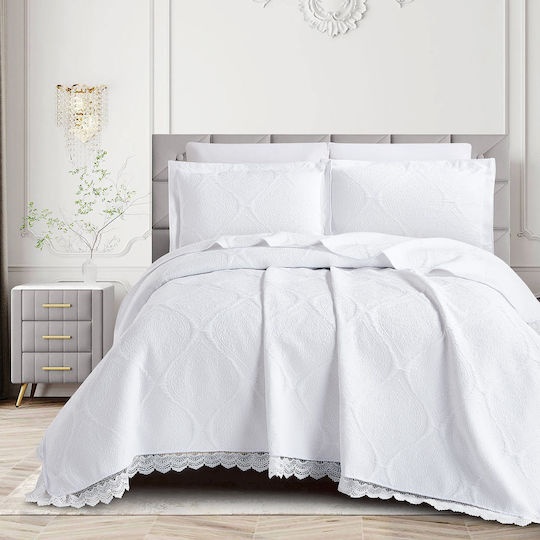 Borea Arabesk Set Blanket Super King 230x245cm White