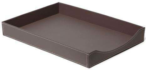 Ablagekorb Leder Rechteckig Elephant Weiß 24x32x4,5 cm