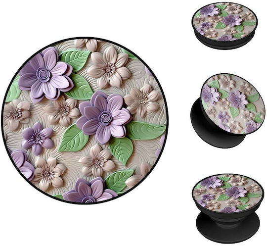 Pop Holder Sonique 3d Flower Series Калъфи за мобилни телефони Лилав