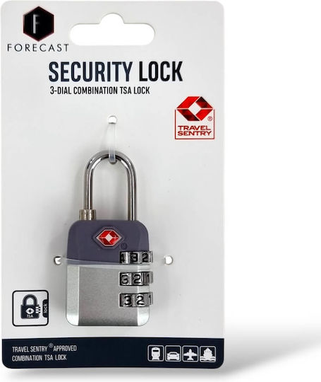 Forecast Vorhängeschloss Messing Kombination mit TSA-Zertifizierung Gray 1Stück