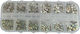 Beauty Salon Nail Case Strass Silver Iridescent 12 Slots