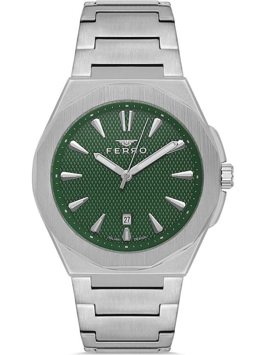 Ferro Herrenuhr Batterie mit Silber Metallarmband