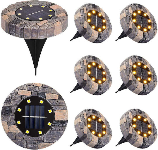 Set 8 Lămpi Solare cu Alb Cald Lumină 3000K IP65