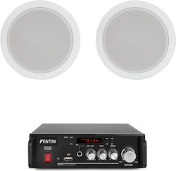 Mini Audio System 2 Ceiling Speakers Bluetooth Usb