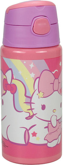Hello Kitty Παιδικό Παγούρι Θερμός Hello Kitty Αλουμινίου με Καλαμάκι 500ml