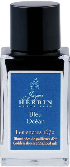 Jacques Herbin Ersatz-Tinte für Füllfederhalter Bleu Ocean 15ml