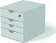 Durable Plastic Desktop Drawer 4 Positions Gray...