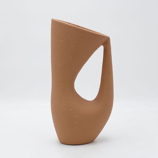 Διακοσμητικό Βάζο Κεραμικό Καφέ 16.5x9.5xΥ32.5cm 2τμχ