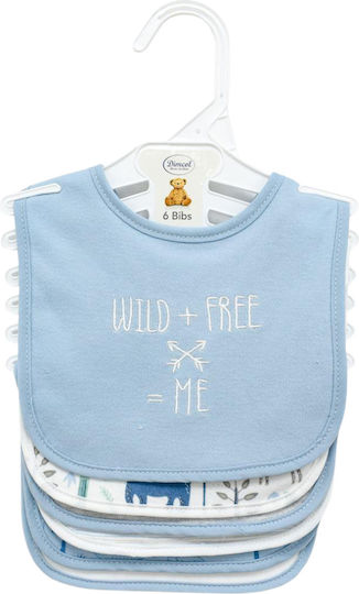 Dimcol Bib Fabric with Hoop & Loop Fastener Sky Blue 6pcs