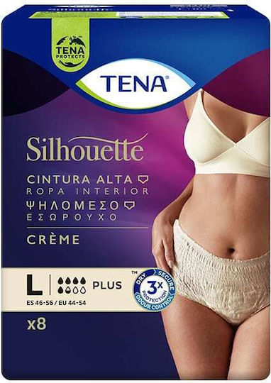 Tena Silhouette Plus Groß in Beige Farbe 8Stück