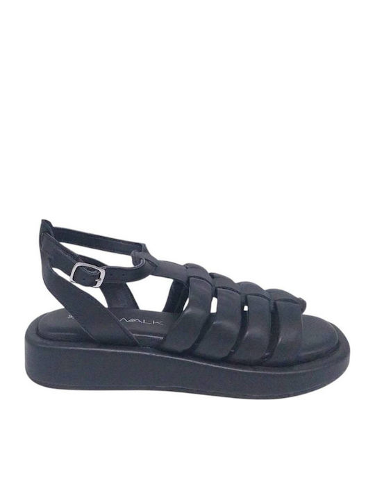 Women's Flat Sandals Flatforms in Black Color