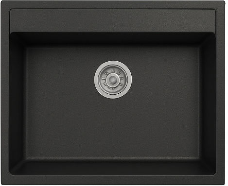 Unixton Drop-In Kitchen Sink Made of Liquid Granite L60xW50cm Anthracite