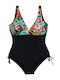 Plus Size Swimsuit for Large Bust Floral Black DY8329 Black S25