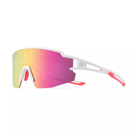 Rockbros Cycling Glasses with Pink Frame and Polarized Lenses
