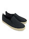 Stoff Herren Slip-Ons Schwarz