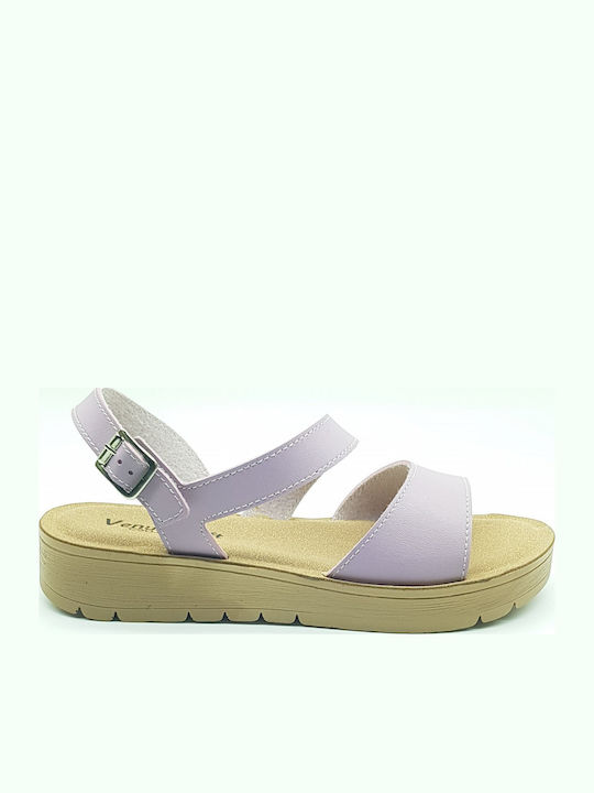 Women's Flat Sandals Anatomic in Purple Color
