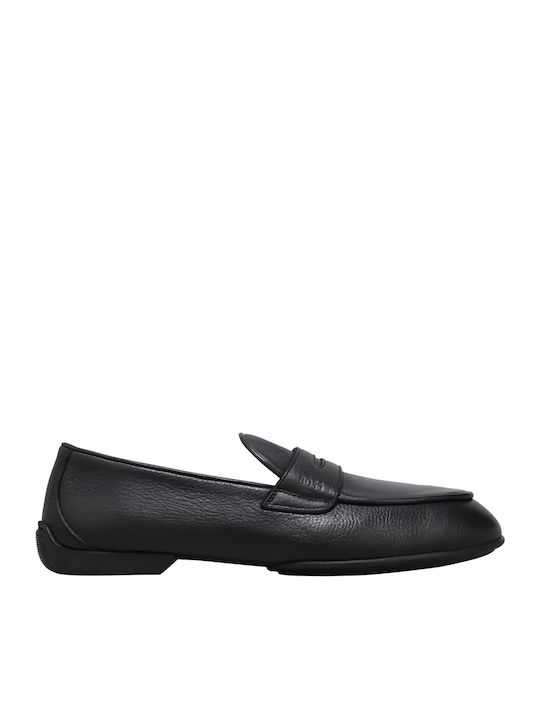 Boss Shoes Suede Ανδρικά Loafers σε Μαύρο Χρώμα