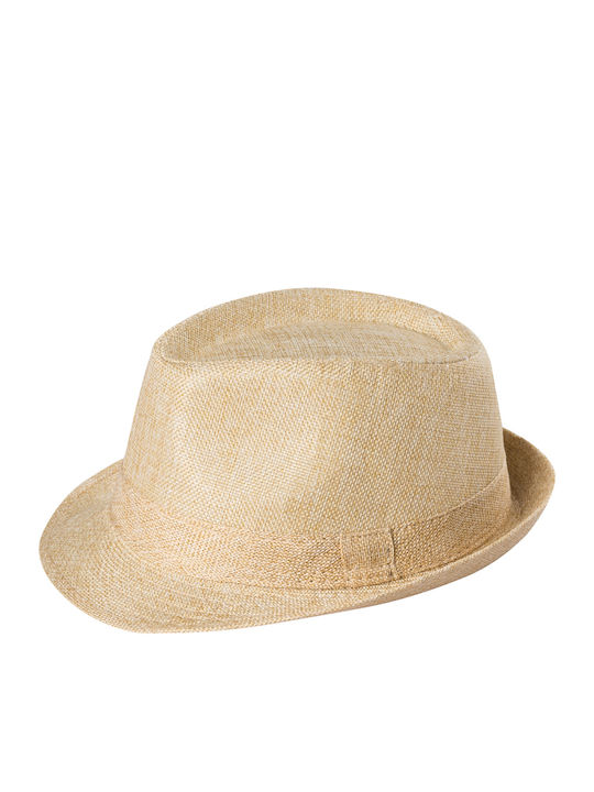 Brims and Trims Fabric Men's Hat Fedora Beige