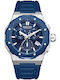 Quantum Hunter Men's Watch 46mm Chronograph Battery with Blue Rubber Strap