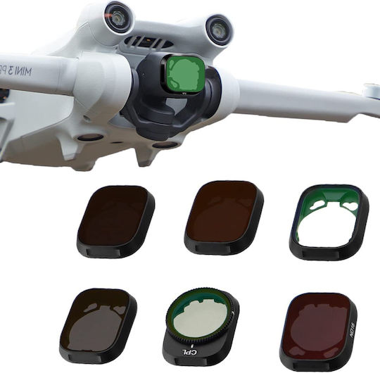 Set 6 Filtre pentru Lentile pentru Drone Nd64 Nd32 Nd8 Nd16 UV CPL Rezistent la Apă Compatibil cu DJI Mini 3 DJI Mini 3 Pro