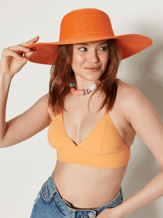 Frauen Rattangeflecht Hut Orange