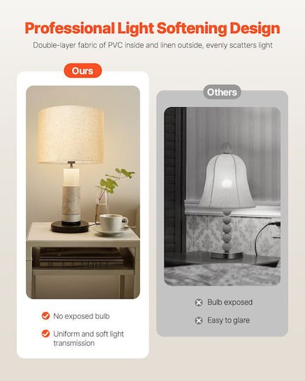 Vevor Plastic Table Lamp for Socket E27