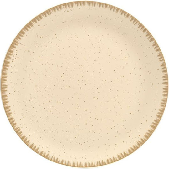Dot Servierplatte Rund aus Porzellan Beiges mit einer Länge von 27cm 6 Stück