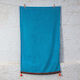 White Fabric Beach Towel Cotton Blue 80x160cm.