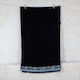 White Fabric Beach Towel Cotton Black 80x160cm.